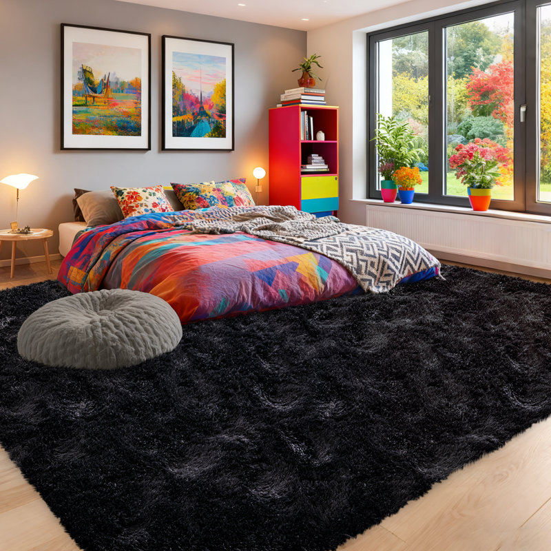 Silk-Cloud Series - Sleek Premium Velvet Area Rug, -Smooth Touch Silky Microfiber, Non-Slip & Shed-Free Minimalist Shag Rug for Bedroom