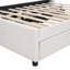 Lit plateforme tapissier beige avec 2 tiroirs et un lit gigogne, tête de lit classique, matériau en contreplaqué robuste, options de rangement maximales, processus d'assemblage sans effort