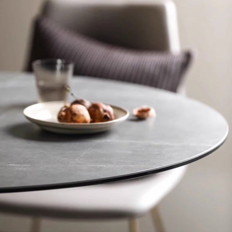 Black Round Sintered Stone Dining table
