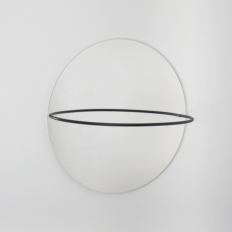 Marci Flat Wall Mirror, Black