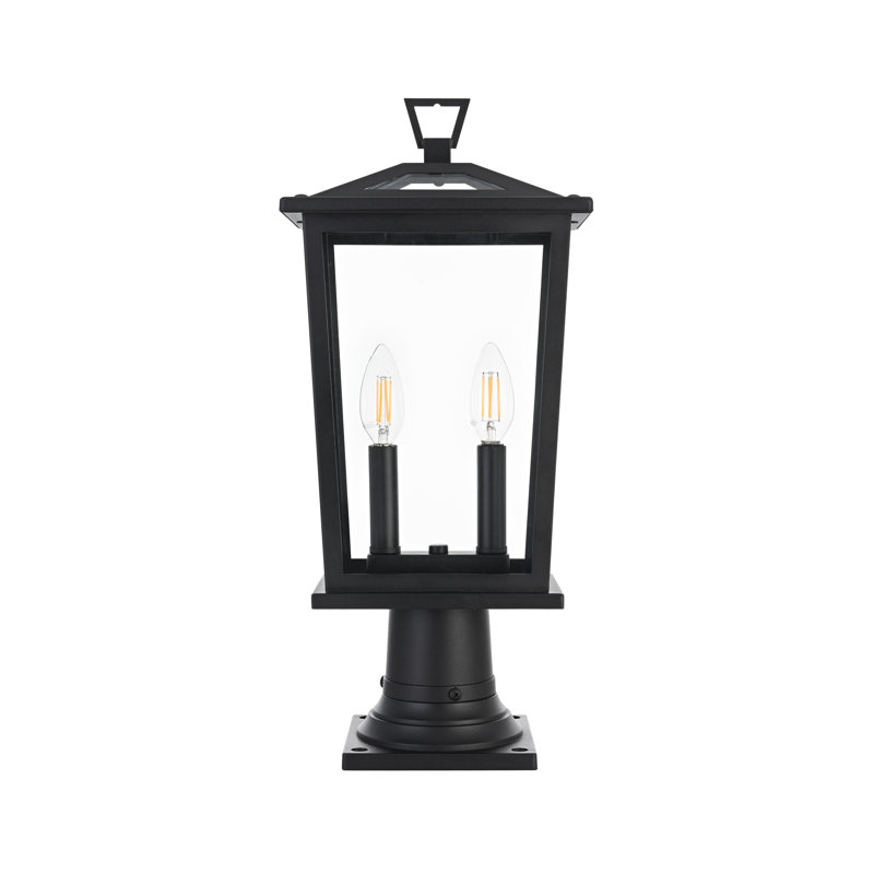 Lampadaire d'extérieur noir de 8,5 pouces Jamila