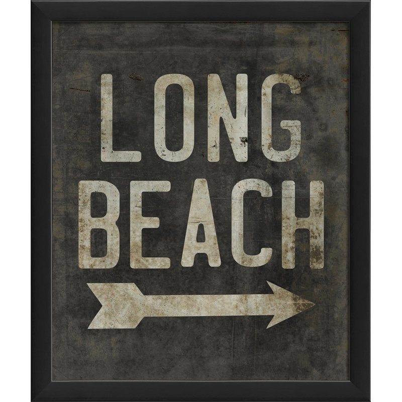 « long sign », art textuel encadré Beach