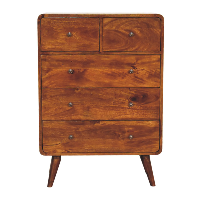 Dolmen Solid Wood 5 - Drawer Standard Accent Chest
