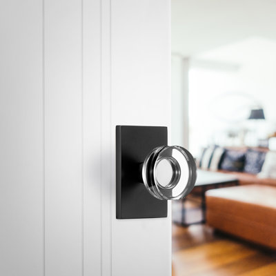 Contemporary Crystal/Nickel Round Door Knob