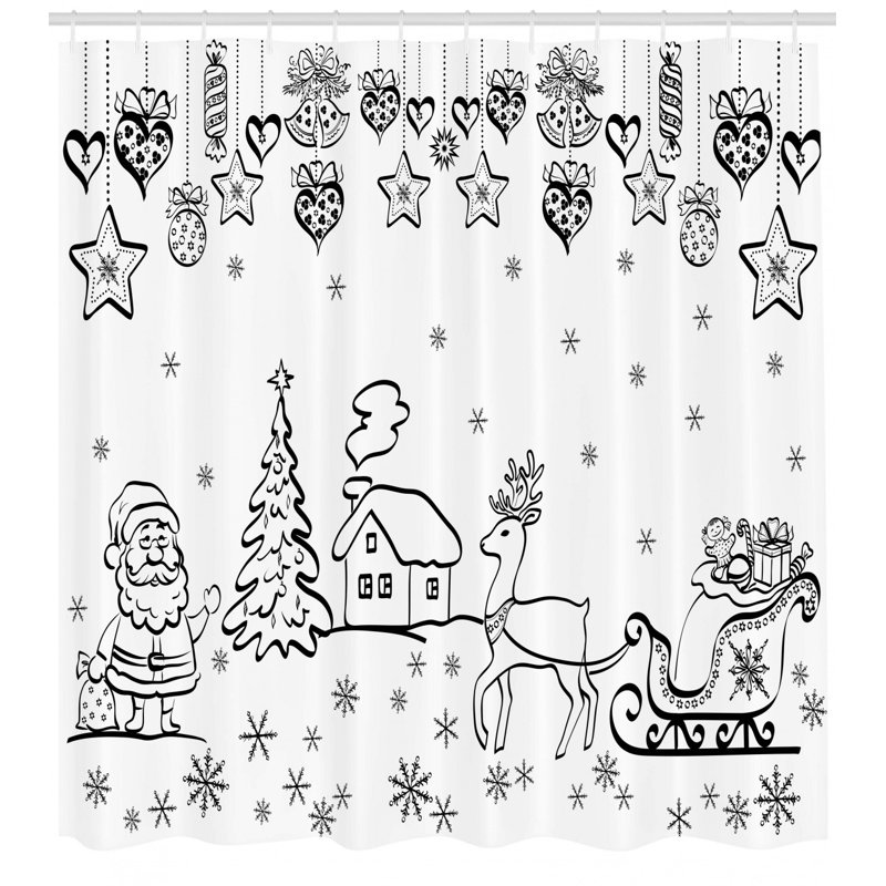 Rideau de douche père noël simple tree renne Coleridge, H 70 po x l 69 po