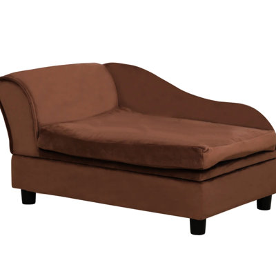Small Dog And Cat With 23 Storage, 2-Inch Thick Cushion, Arched Arm, Modern Style, Brown, 29.9" L X 17.7" W 16.9" H, Assembly Needed Hidden Design, Quick