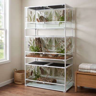 48 in. x 24 in. x 88 in. Glass and Plastic Reptile Starter Kit and Terrarium