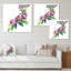Arrangement de fleurs vertes et roses - Décoration murale traditionnelle sur toile-801281546-801281548