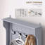Arbre d'entrée 28 po 3-en-1 avec banc de rangement, portemanteau avec quatre crochets et rangement pour chaussures, gris-1392266284