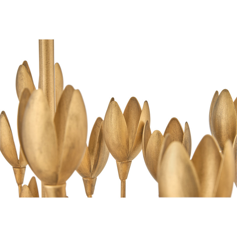 Flora 10 - Light Unique Novetly Chandelier By Lisa McDennon, Burnished Gold