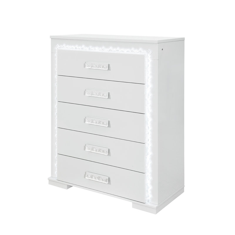 Naomi Silver Bedroom Chest With Led