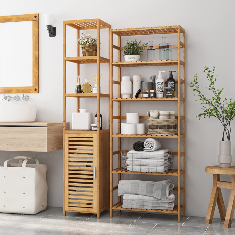 Whitley 161 cm H x 60 cm W Solid Wood Etagere Bookcase, Brown