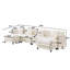 Canapé modulaire en forme de U de 140,9 pouces avec 2 repose-pieds mobiles-122070571