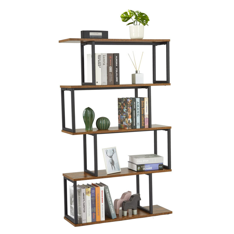 Trigg 127.5 cm H x 76 cm W Iron Etagere Bookcase