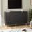 6 Drawer Dresser, Modern Wood Chest of Drawers with Gold Handles, Large Storage Cabinet for Bedroom, Living Room, Hallway, Black-1113740771