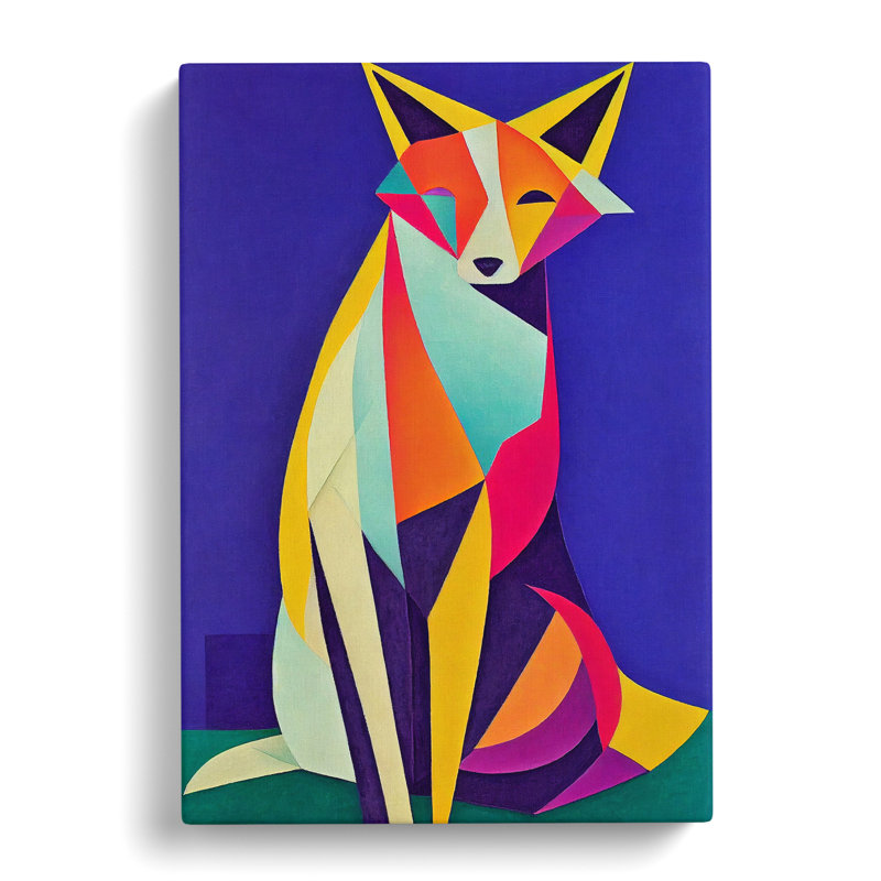 Grandin Quirky Fox - Wrapped Canvas, 50cm H x 35cm W