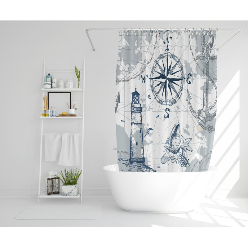Annalise Polyester Shower Curtain Set, 168cm H x 168cm W