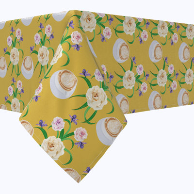 Rectangular Tablecloth, 100% Cotton, Floral 84