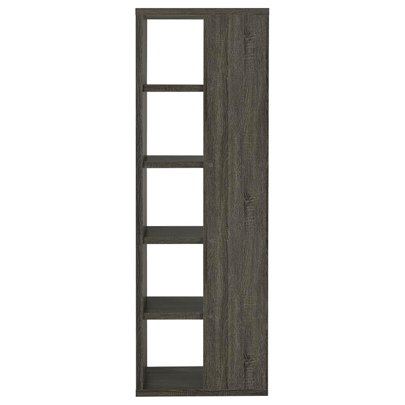Bibliothèque à 5 tablettes gris patiné