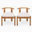 Acacia Wood Armless Outdoor Dining Chair with Cushions Set