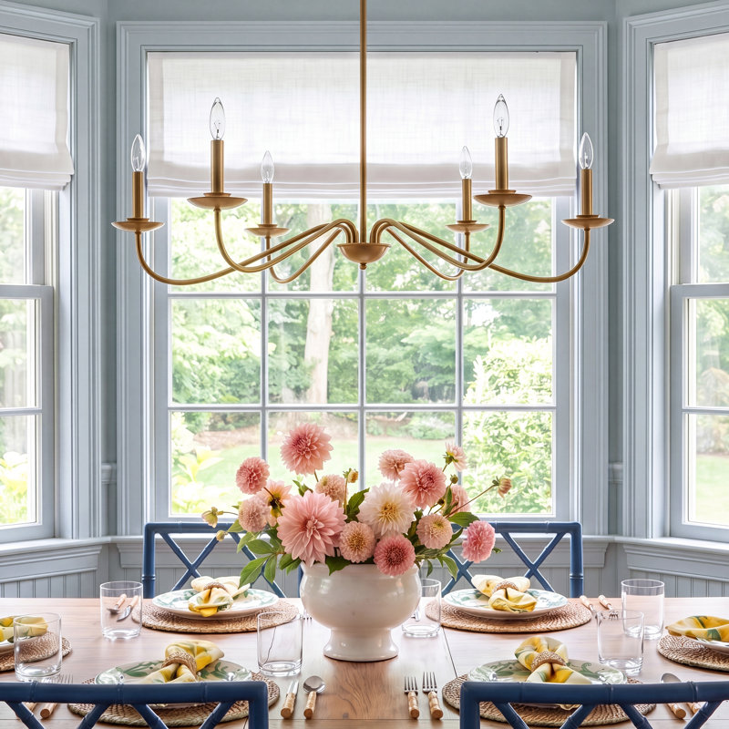 Abigeal 5-Light Chandelier, Natural Brass