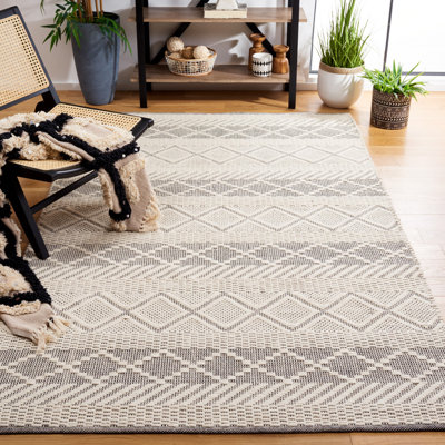 Tapis géométrique en laine tissé à la main Serafin Natura