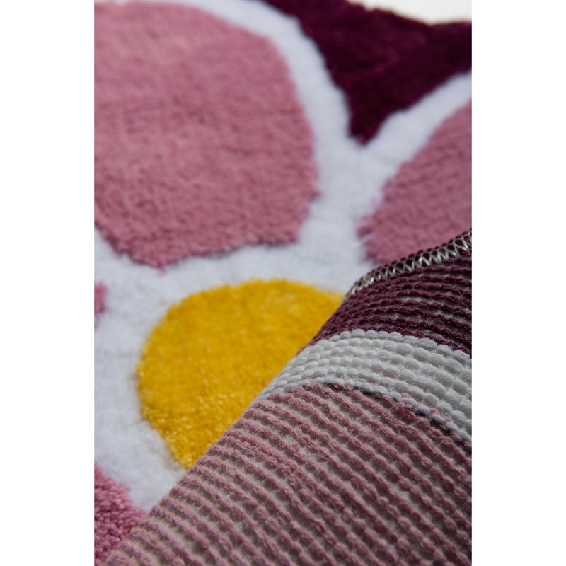 Veropeso Bath Rug, Purple/White/Yellow