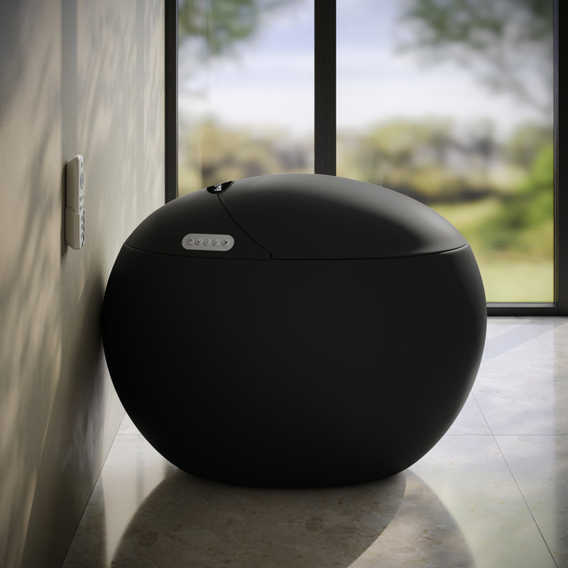 Toilette simple une pièce Plaisir Smart 1,28 GPF en noir mat, Noir mat