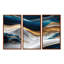 «Abstract Geode Waves Blue II», reproduction sur toile 3 pièces-112022470-112022472
