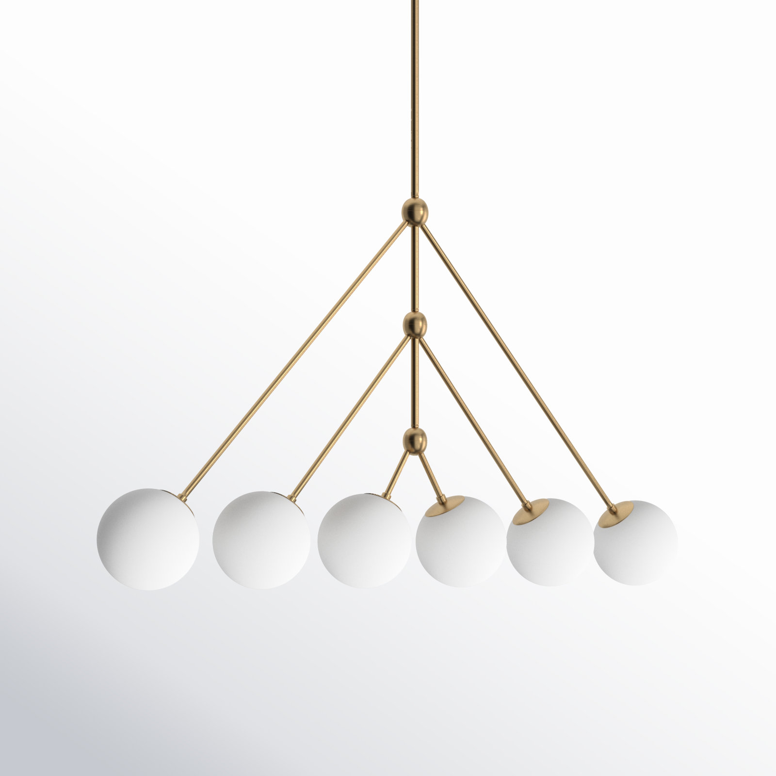 Estevan 6 - Light Metal Dimmable Chandelier, Brown/Gold
