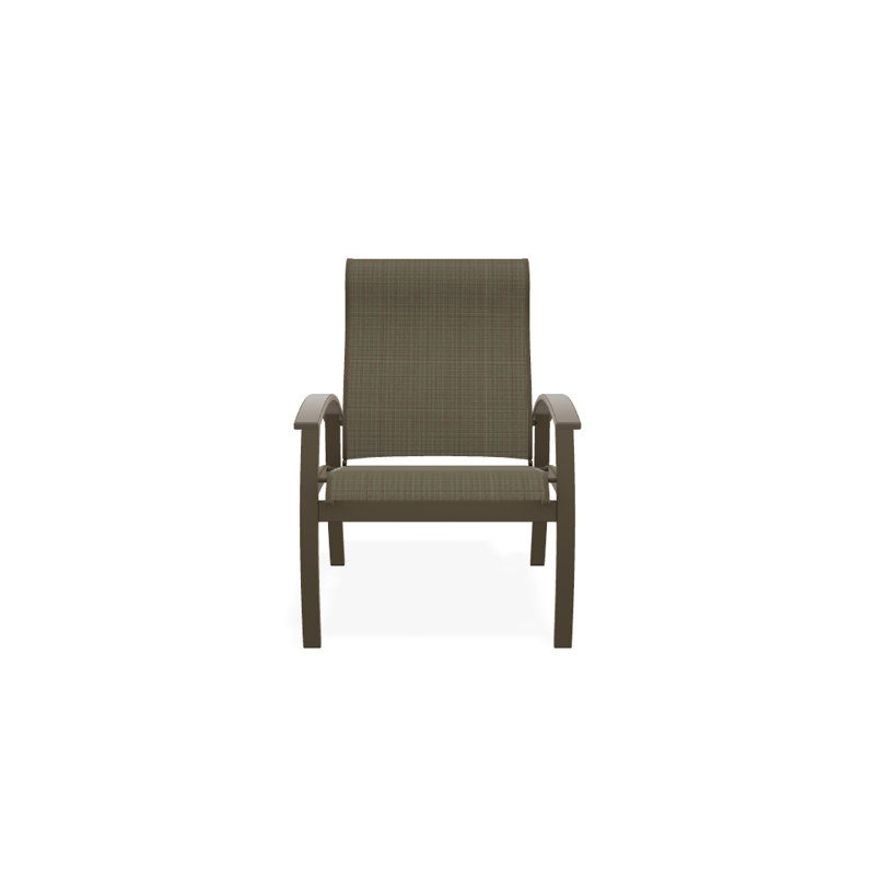 Chaise de patio Askar, Désert, Tweed Sunbrella® brun, Bois de plage texturé