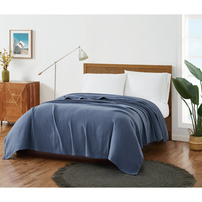 Couverture en coton FRYE, Très grand, Bleu