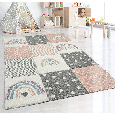 Houck Pink/Black/White Rug