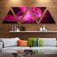 «Abstract Rose Designs» sur toile noire, impression sur plusieurs pièces - rose vif