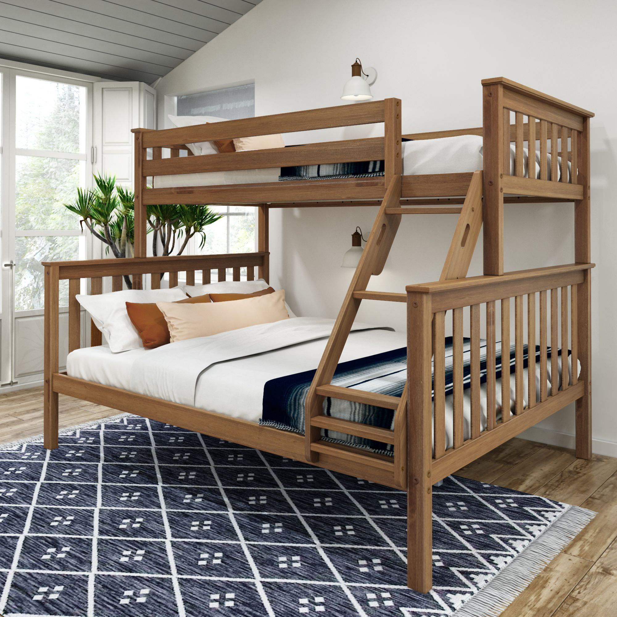 Harriet Bee Evyan Twin XL Over Queen Solid Wood Bunk Bed by Harriet Bee Reviews Wayfair