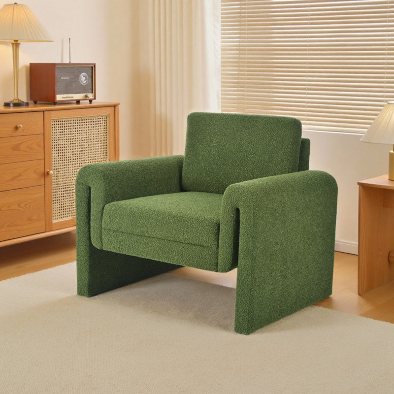 Fauteuil d'appoint Modern Bouclé, Vert