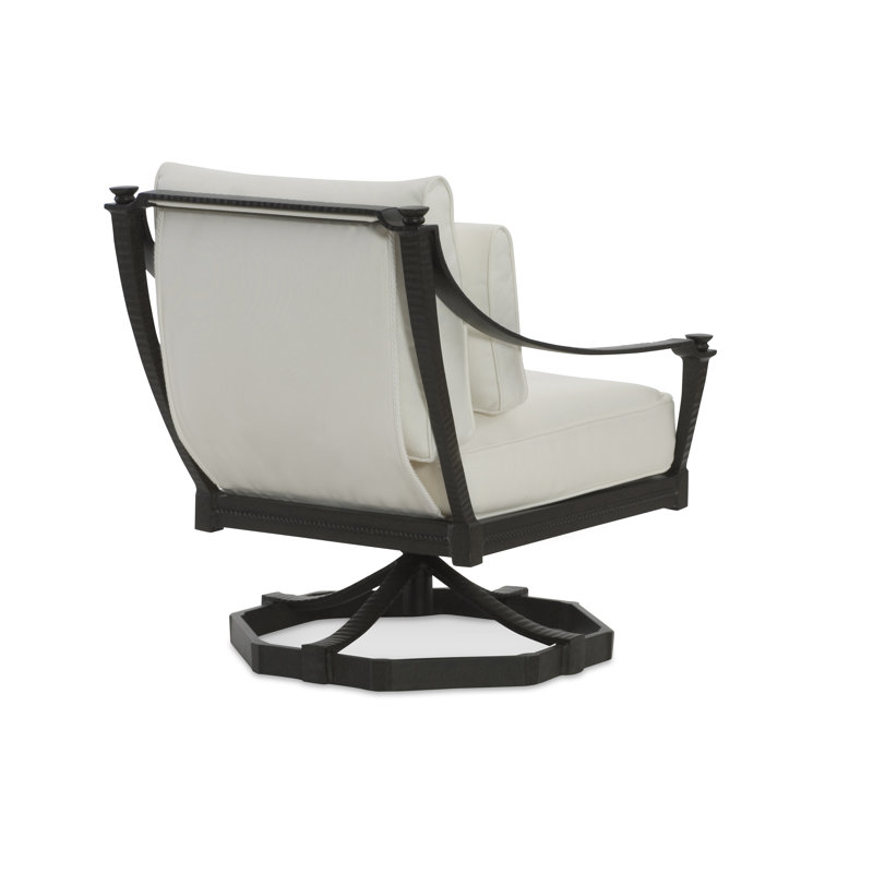 Andalusia Outdoor Swivel Lounge Chair, Gray Polyester 71617L82