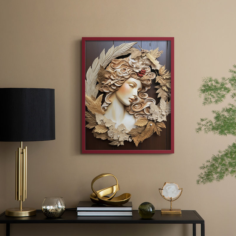 Reproduction d'art encadrée, Noël massif, H 21 po x l 17 po, Rouge