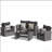4-Piece Wicker Patio Conversation Set With Glass Table And Black Cushions-1061362129