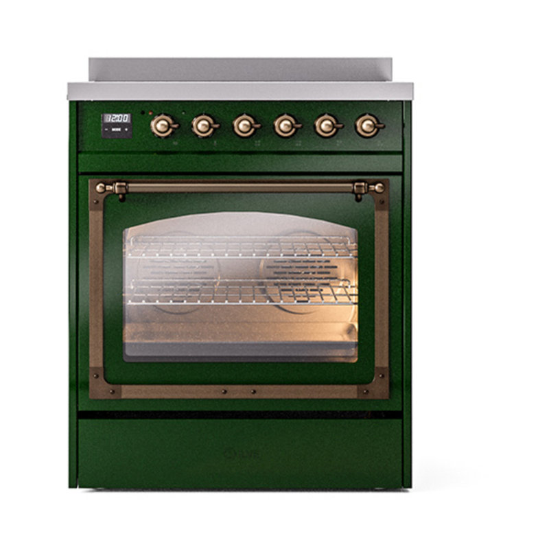 ILVE Nostalgie II Noblesse 30 in Induction Range, Emerald Green/Bronze