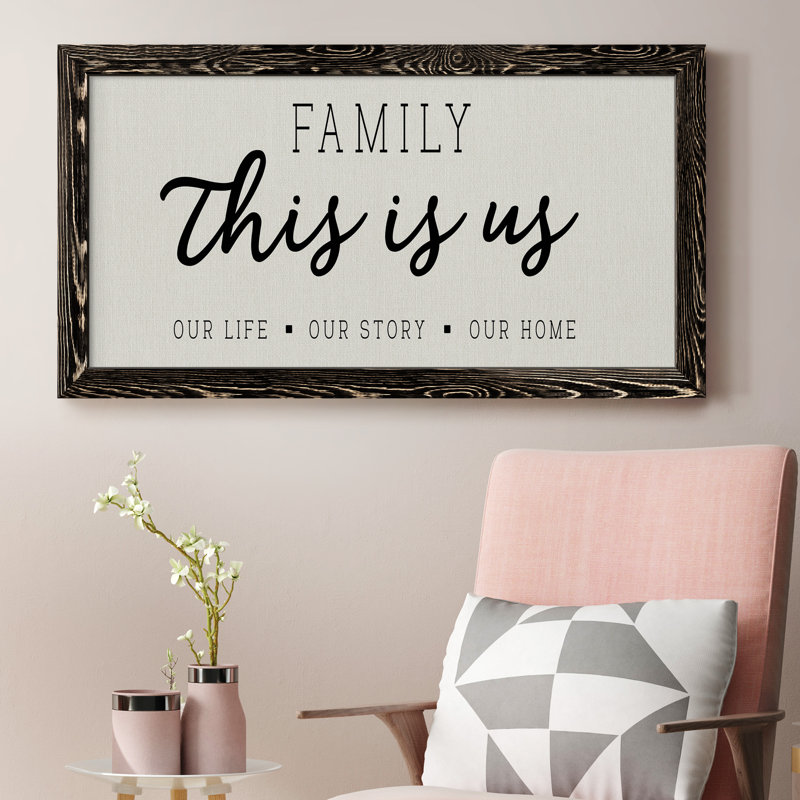 Our Life Our Story Our Home - Peinture sur toile encadrée, Noir