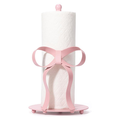 Porte-papier essuie-tout rose, base lestée à la main 3D pour décoration de cuisine féminine