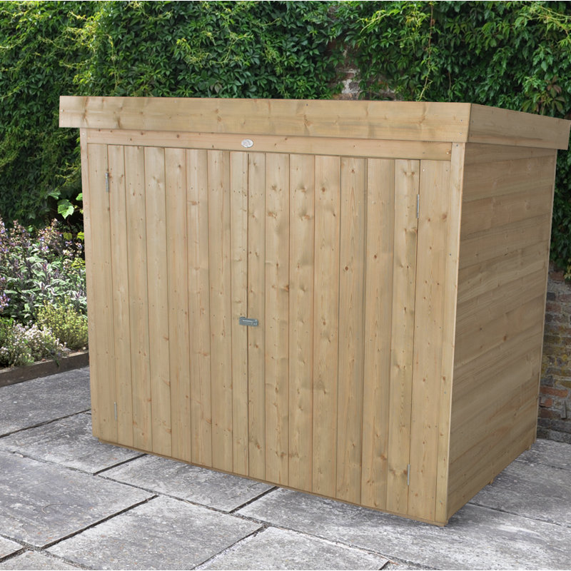 6 Ft. W x 3 Ft. D Overlap Pent Bike Shed, Without Installation