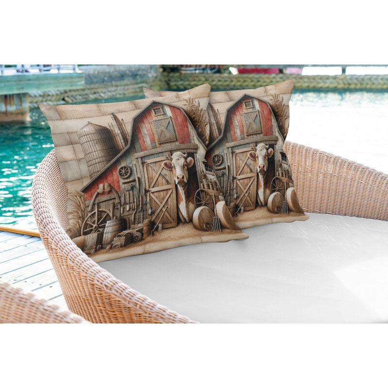 Ensemble de 2 housses de coussin Ambesonne, H 18 po x l 18 po, Carré
