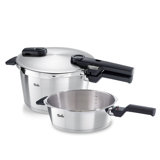 Fissler Vitaquick® Premium 2-piece set, 2.6 Quart Pressure Skillet Set and 4.8 Quart Pressure Cooker