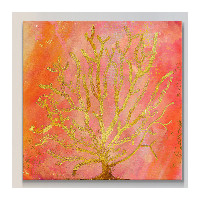 « sea corail 1 », impression, H 36 po x l 36 po x P 1,5 po, Toile tendue