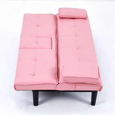 PVC Leather Convertible Futon Sofa Bed
