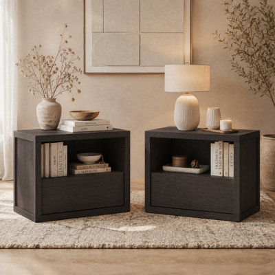 27" Modern Nightstand With Drawer