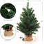 Ensemble de 4 sapins de Noël 2 pi avec base en toile de jute