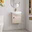 Ensemble de meuble-lavabo flottant simple 18 po avec plateau en céramique Kejuana